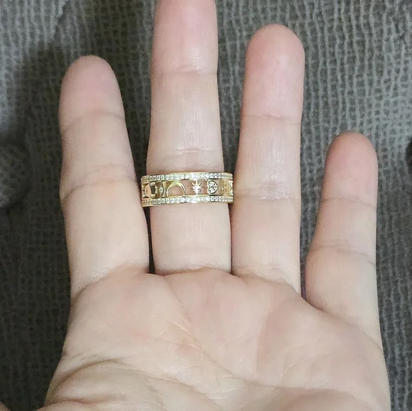 Neo Relique Gold💛 Double✌️ Band Ring💍 with Symbols - NIB - Picture 5 of 16